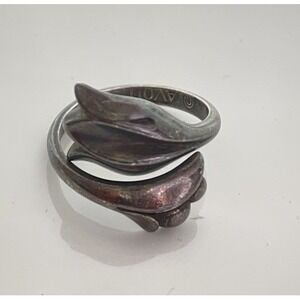 VINTAGE BEAUTIFUL STERLING SILVER  AVON TULIP RING SIZE 6.5